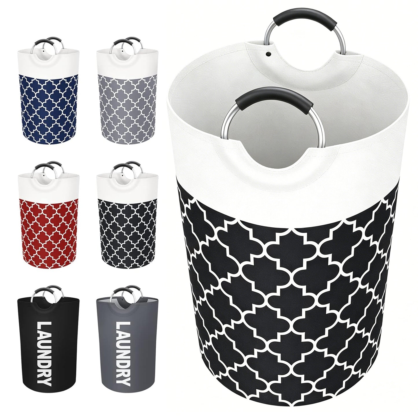 Collapsible Laundry Basket with Soft Handles