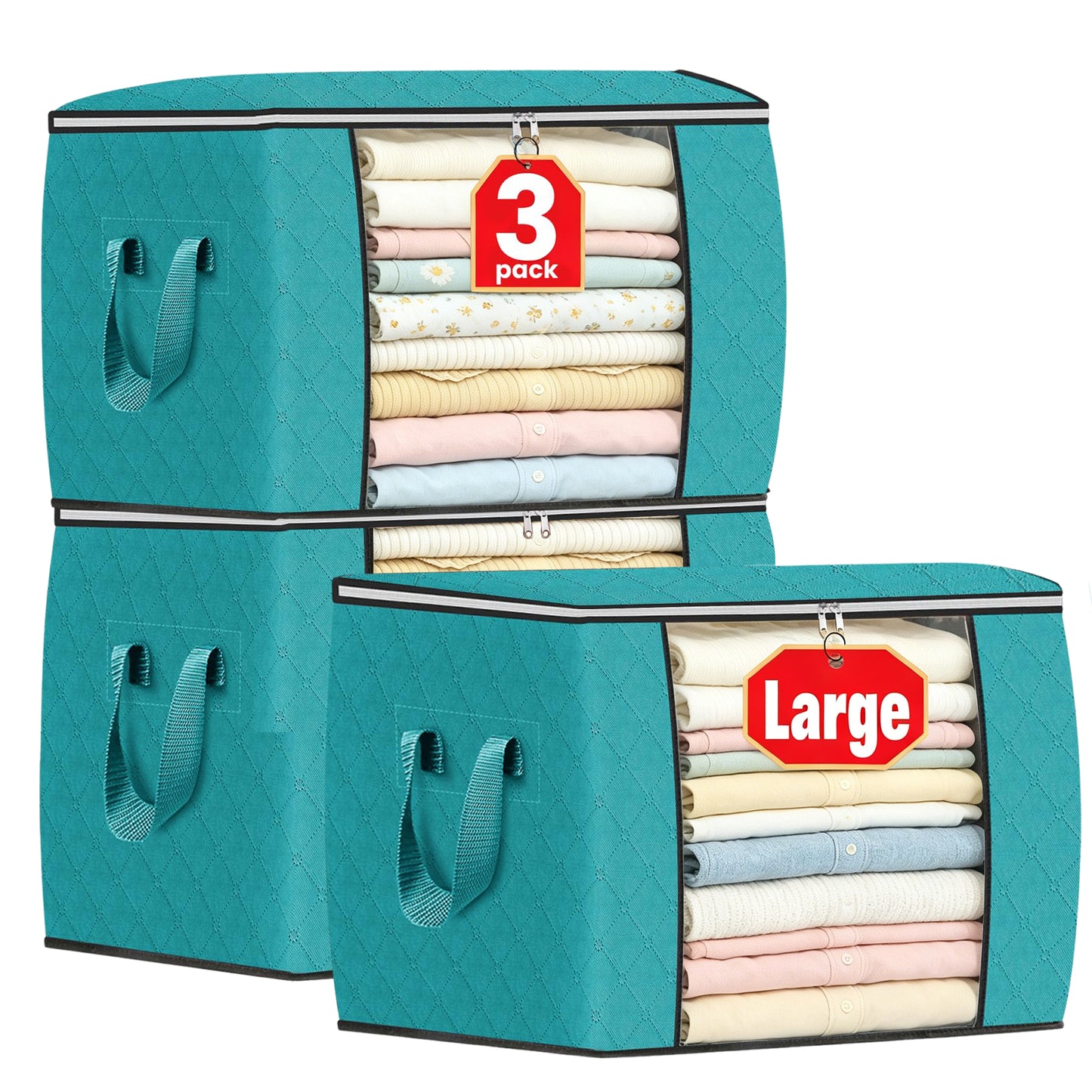 Fabric Storage Bags with Clear Window