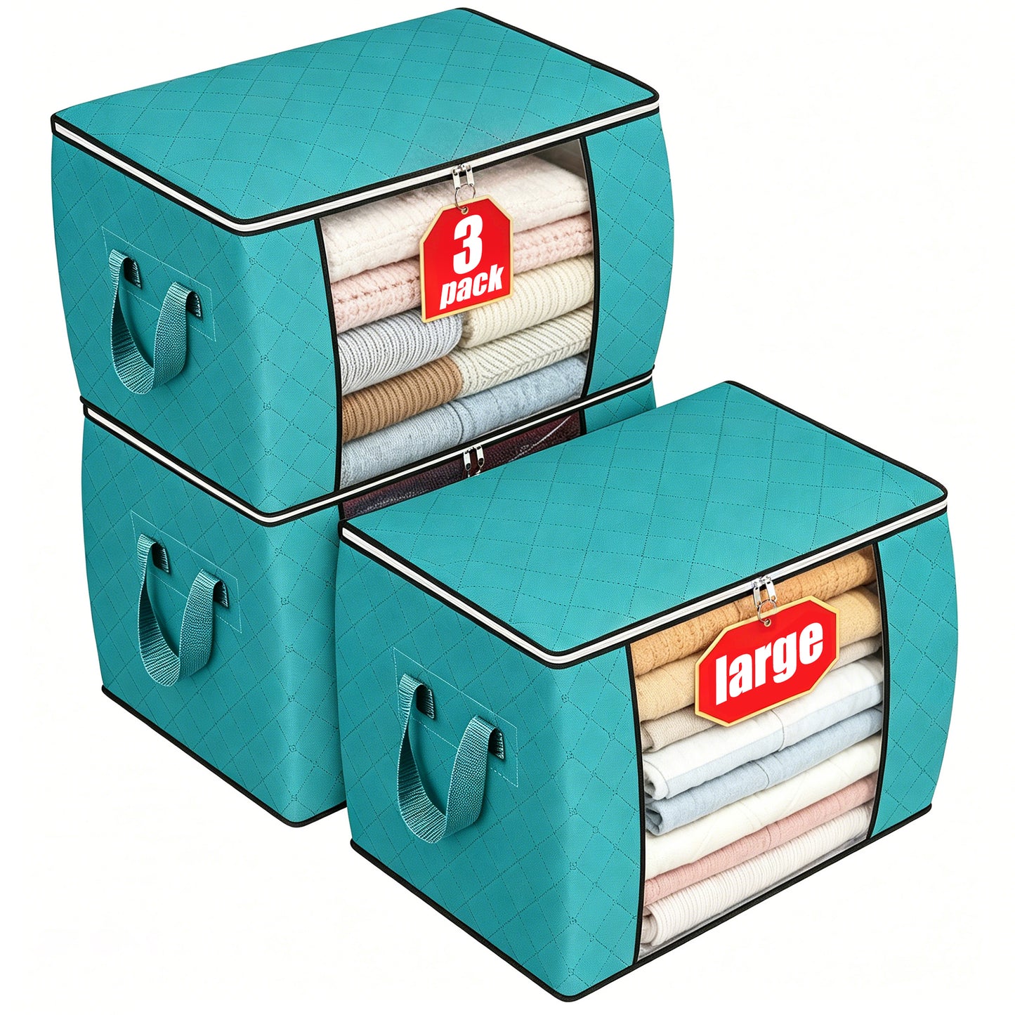 Fabric Storage Bags with Clear Window