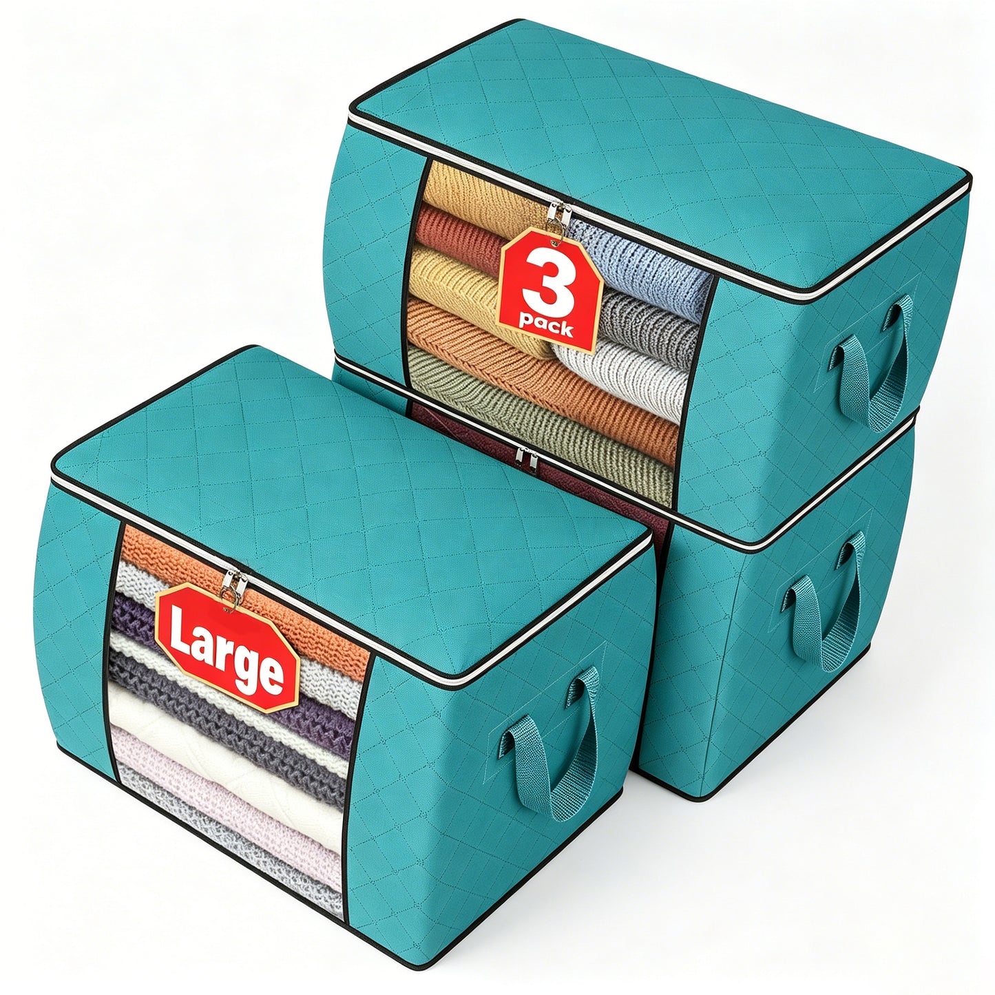Fabric Storage Bags with Clear Window